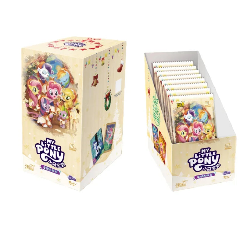 A box containing a collection of My Little Pony Friendship Forever trading cards.