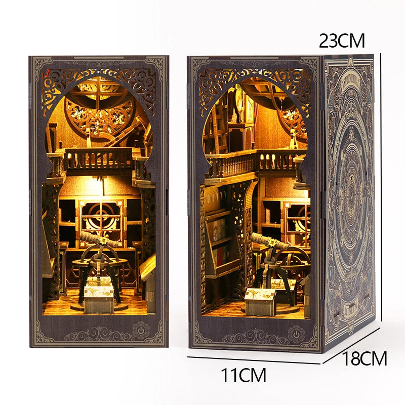 DIY Miniature Book Nook Kit - Retro Wooden Dollhouse Shelf Decor