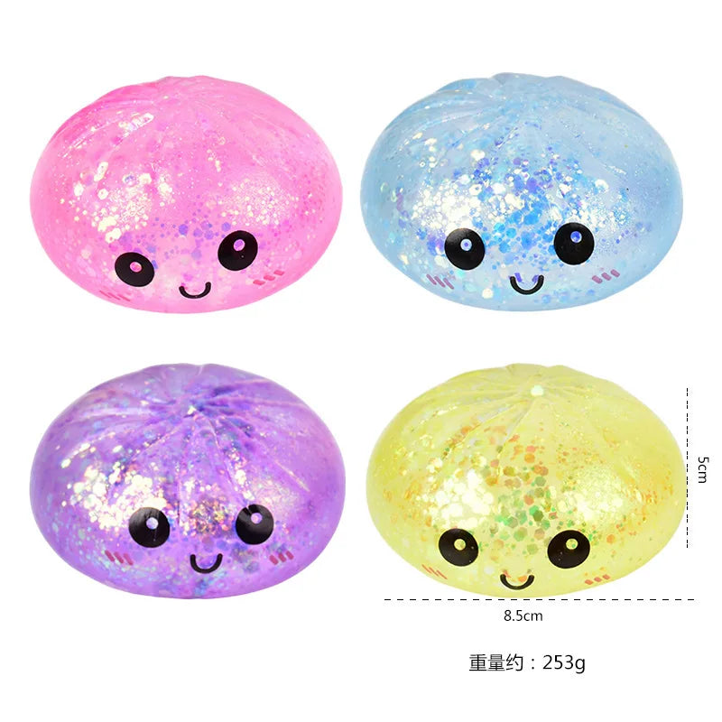 Glitter Dumpling Squishy Sensory Toy with Gift Box
