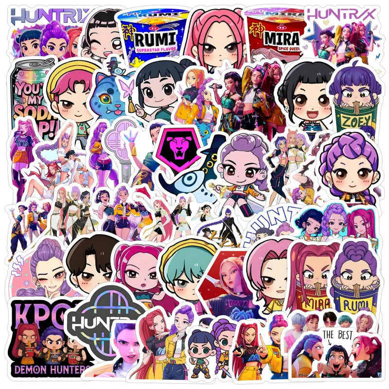 Cute Kawaii Cartoon Girl Sticker Pack (50-Piece)