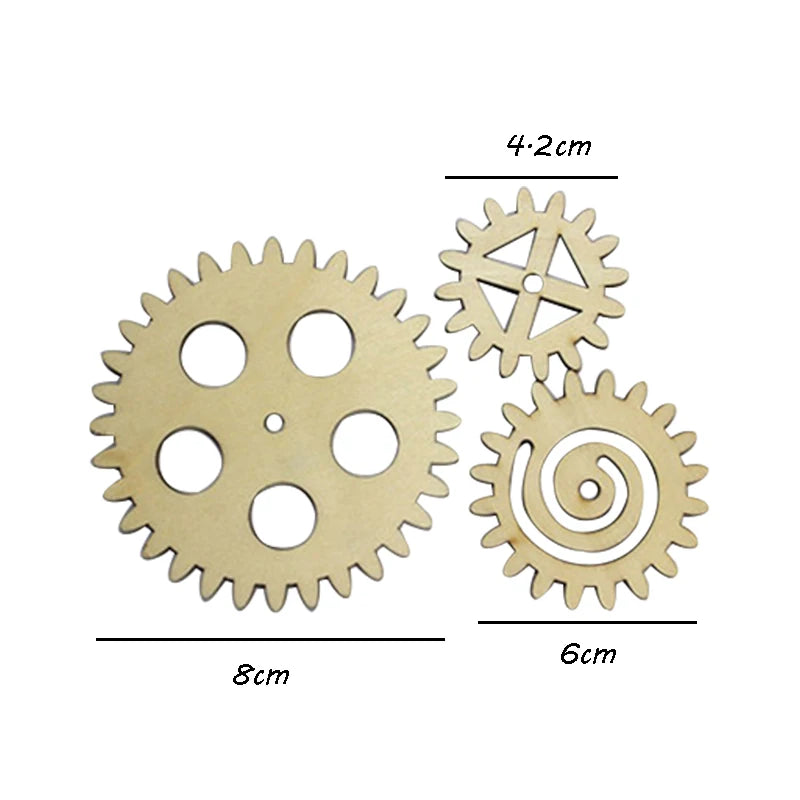 Wooden gears and cogs for a DIY Montessori busy board sensory learning toy