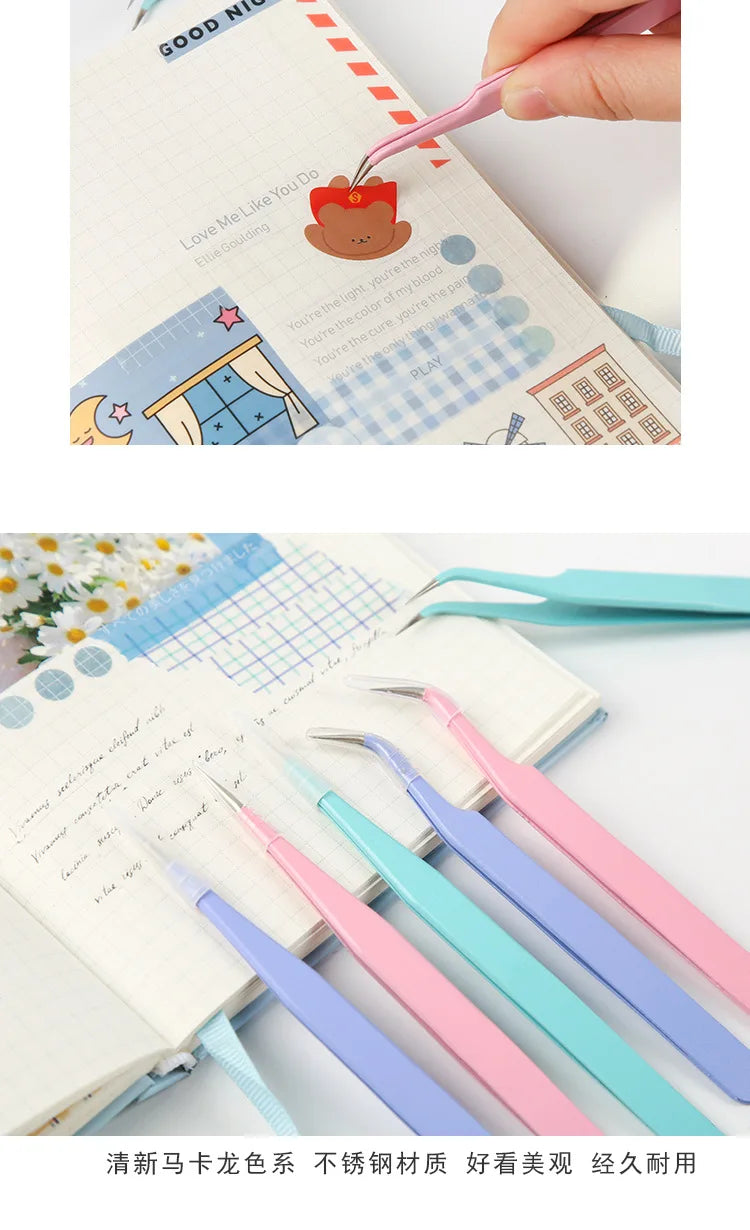 Precision Stainless Steel Tweezers for Crafting & Planners