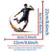 Iron-on patches featuring a soccer ball splash design, showing the size dimensions of 6cm and 22cm.