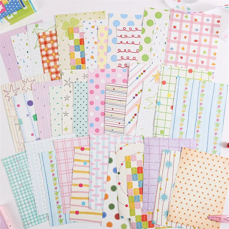 Decorative Wave & Line Memo Paper Pack for Journaling and Scrapbooking