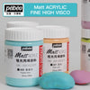 Bottles of Pebéo Matt Acrylic Fine High Visco paint in pastel blue and orange, with a pink stone.