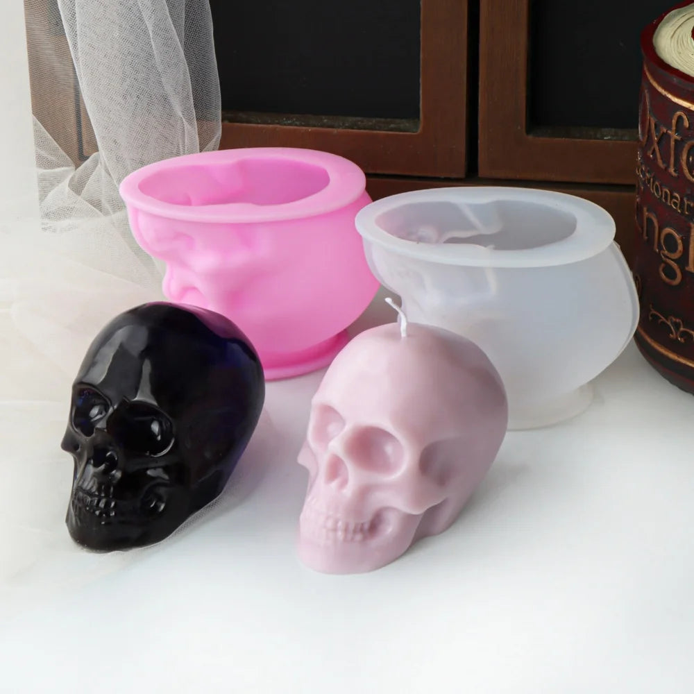 3D Skull Silicone Mold for Candle Making & Resin Crafts