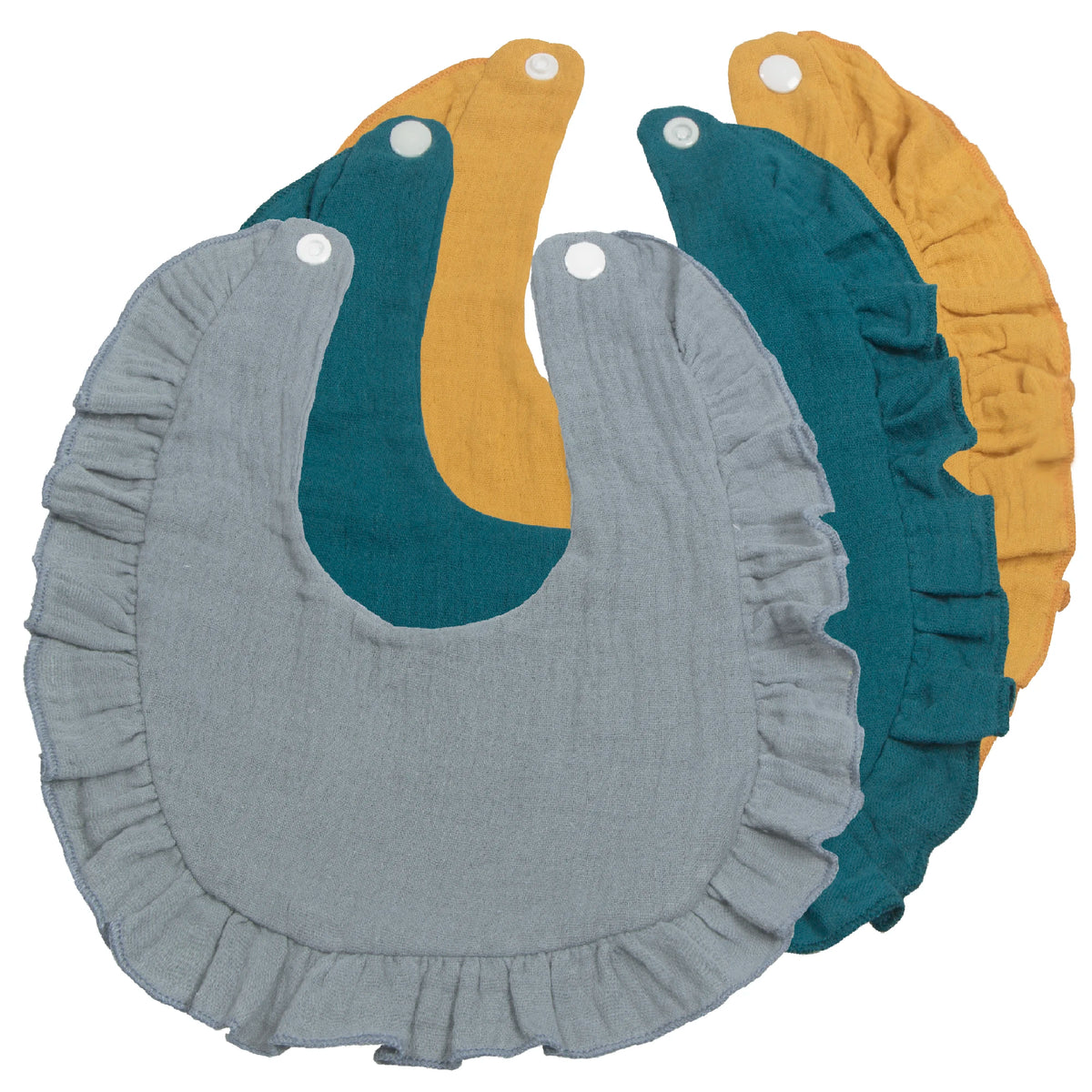 Soft Muslin Cotton Baby Bibs (3-Pack) with Snap Closure