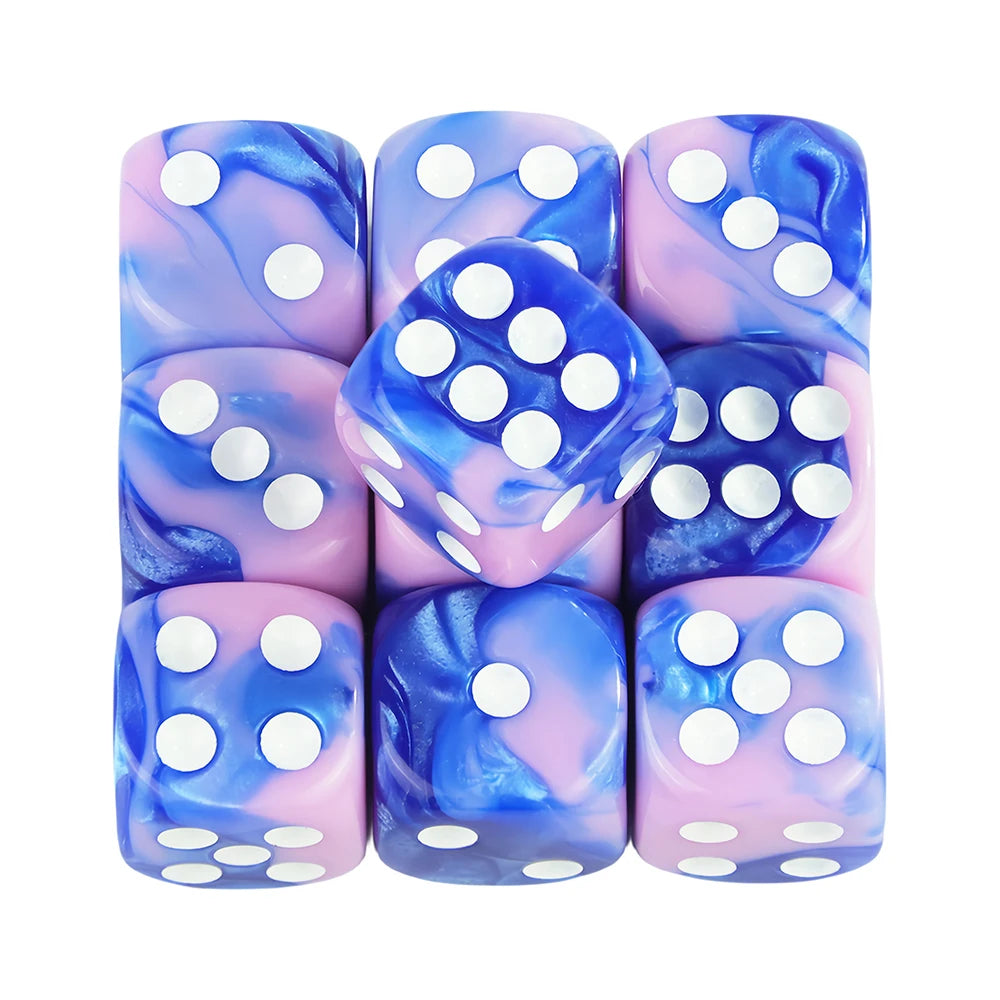 12mm Acrylic Dice Set – Mixed Colors, 10-Pack for Tabletop Gaming