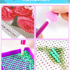 DIY Diamantmal-Set mit rosa Pinsel, grünen Perlen und Stoff mit Pilldesign