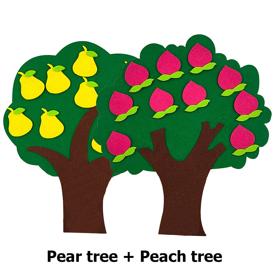 Felt Fruit Tree Puzzle – Color & Number Learning Toy for Kids