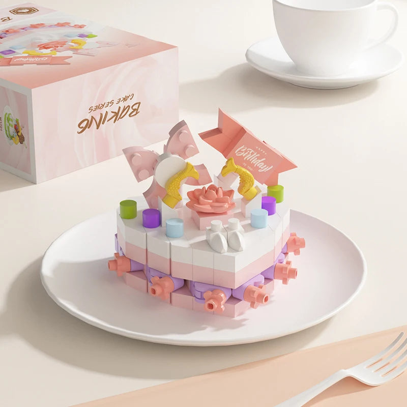 Cake-Shaped Building Block Set for Creative Home Décor