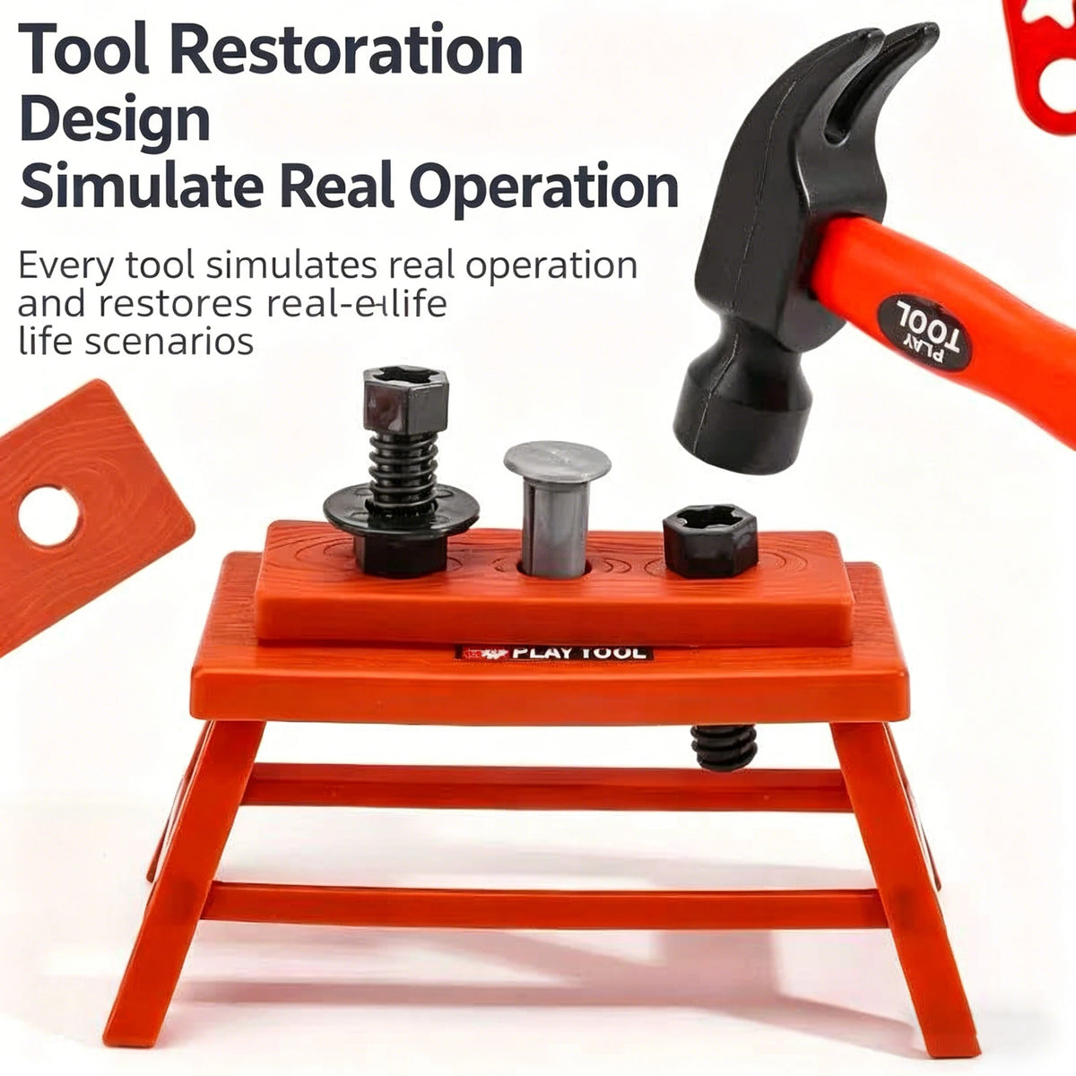 Kids Pretend Play Tool Set with Realistic Repair Accessories