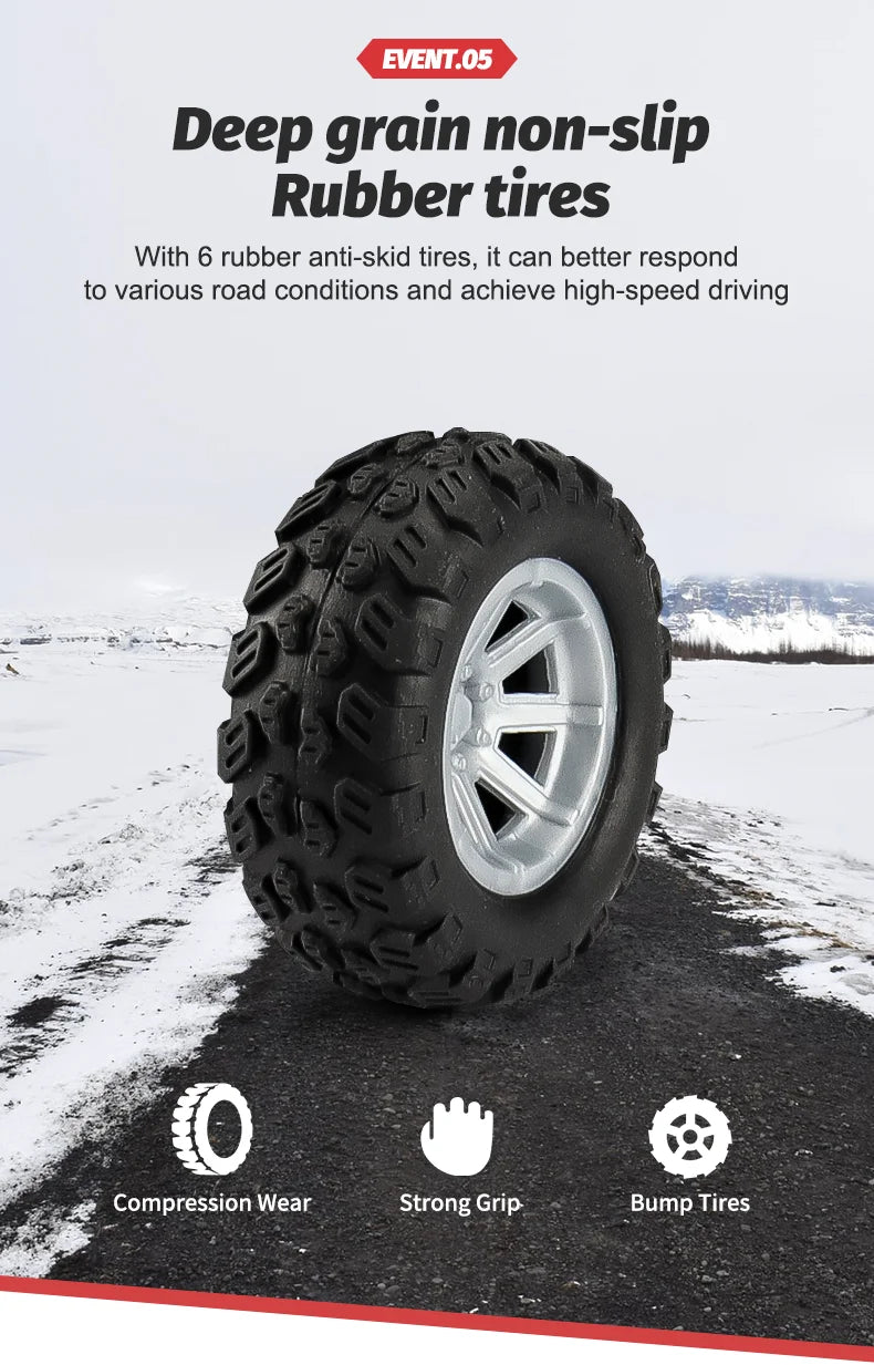 Six-Wheel Drive Off-Road RC Truck with Alloy Frame