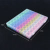 A clear plastic diamond painting storage box with multiple colored organizer trays arranged in a grid.