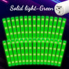 A row of green LED foam glow sticks illuminating a bright green light.