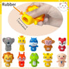 A collection of ten soft rubber animal finger puppets for kids, including a elephant, a bird, a cat, a monkey, a tiger, and o