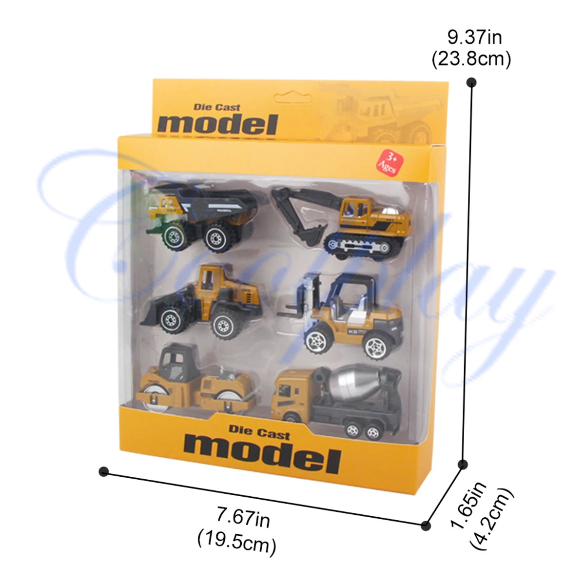 Die-Cast Metal Construction Truck Set - 6 Classic Vehicles