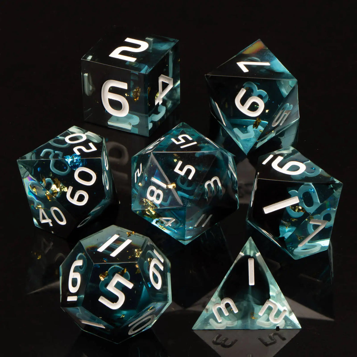 Handmade Resin Sharp Edge Dice Set for RPG Games