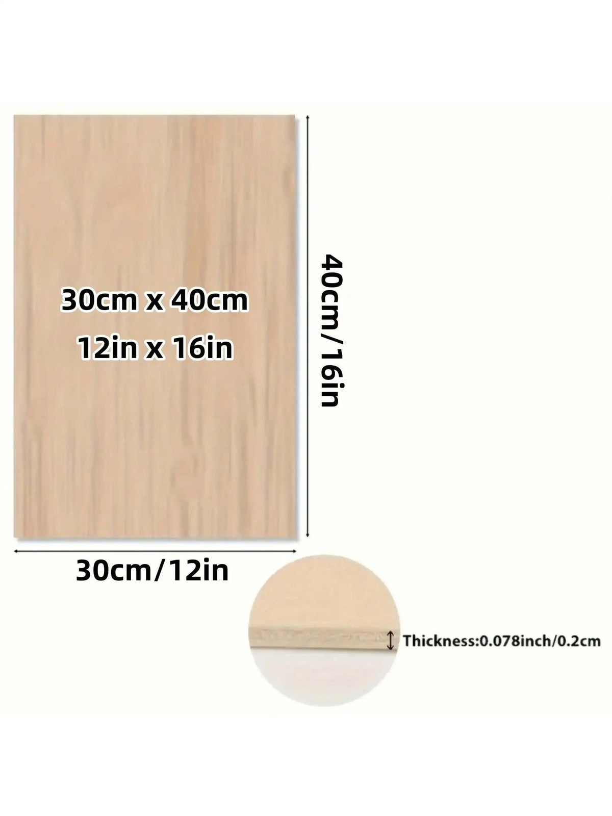 Basswood Plywood Sheets for Laser Cutting & Crafting (12x16 in)