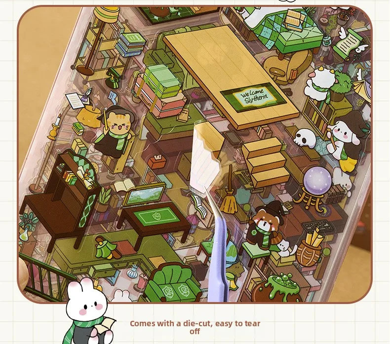 3D Landscape Sticker Collection Book for Scrapbooking & Journaling