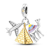 Sterling Silver Travel Charm Bead for Bracelets and Necklaces