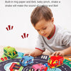 A child plays with a set of car toys, including a fabric car, map game mat, and storage bag.