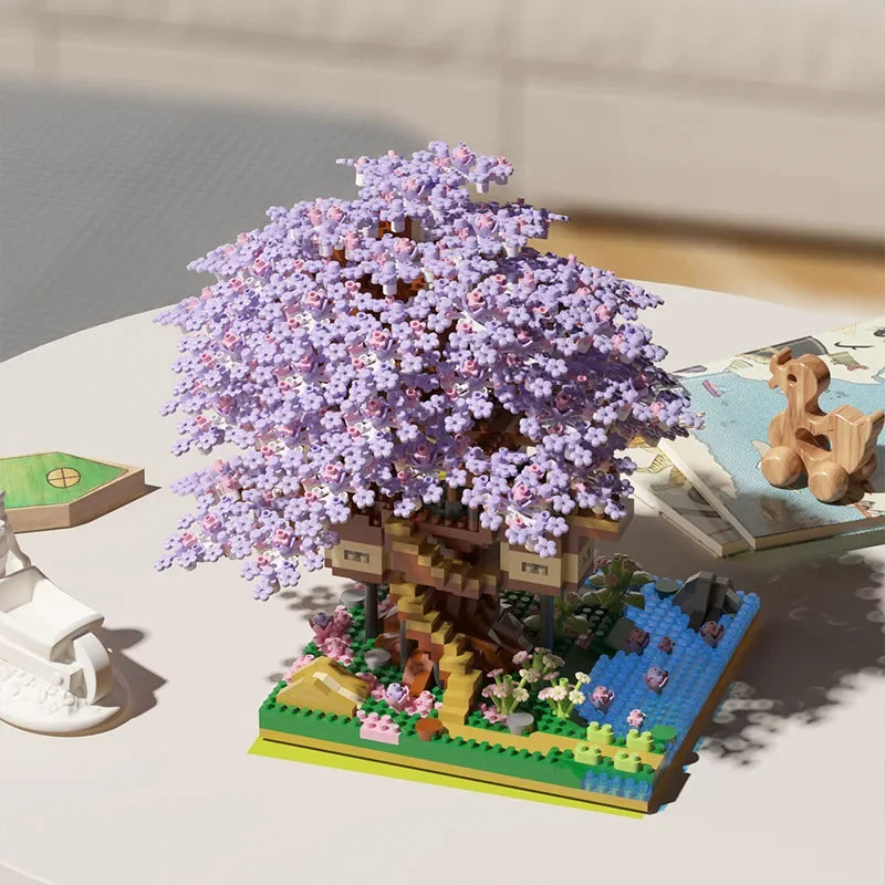 DIY Sakura Cherry Blossom Treehouse Building Kit with Warm Lights