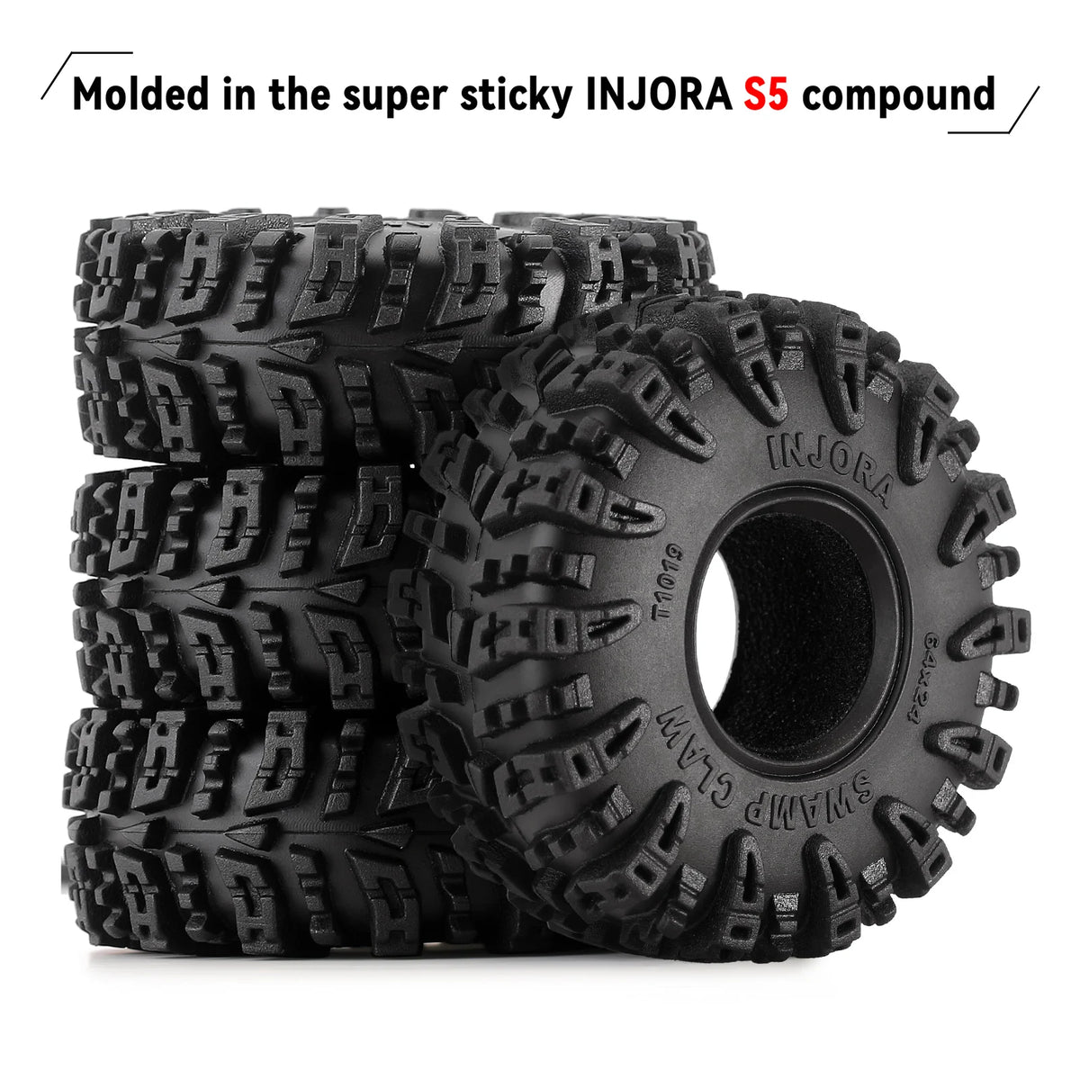 Swamp Claw 1.0" RC Crawler Tires (64mm) for 1/18 & 1/24 Scale Trucks