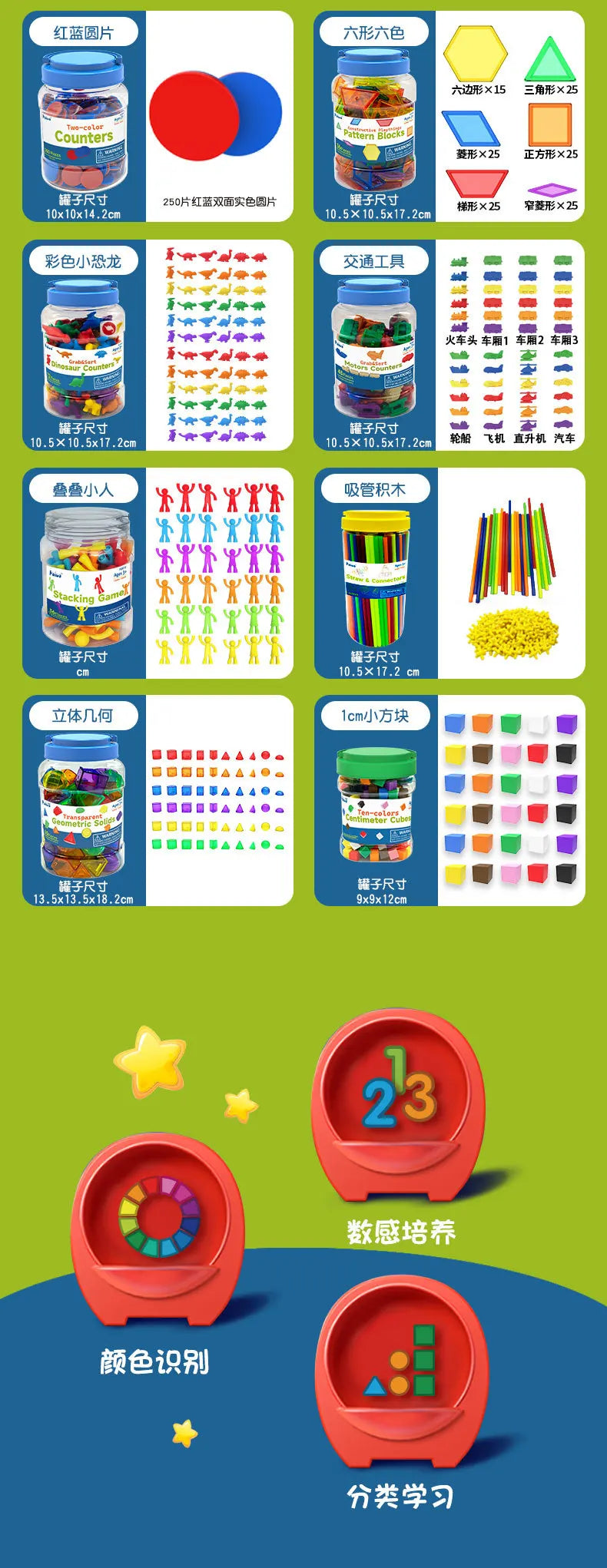 Translucent Colorful Letters & Numbers Set for Sensory Learning
