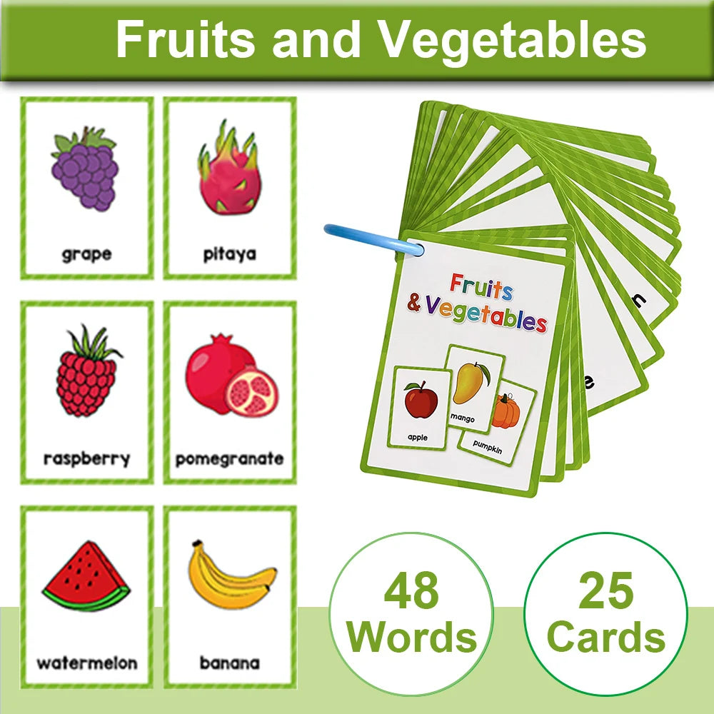 Montessori English Word Learning Cards for Kids