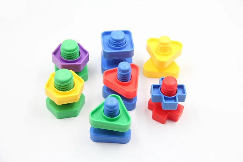 Screw Building Blocks Set – Montessori Nut & Bolt Shape Toys for Kids