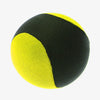 A black and yellow water bouncing ball with a segmented design.