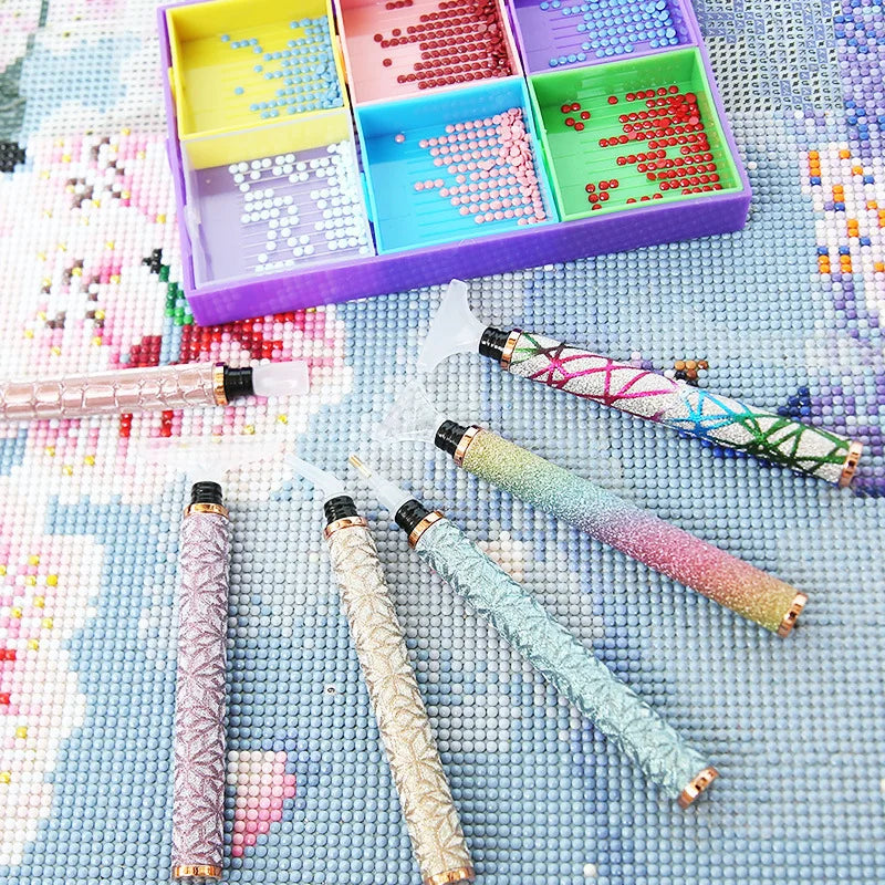Glitter Diamond Painting Pen Set with 6 Interchangeable Tips