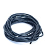 A coil of black flexible silicone tinned copper wire with multiple AWG gauges.