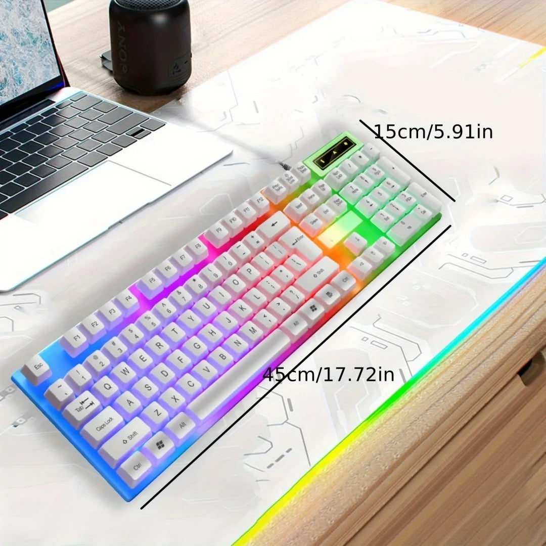 RGB Backlit Wired Keyboard with Mechanical Feel