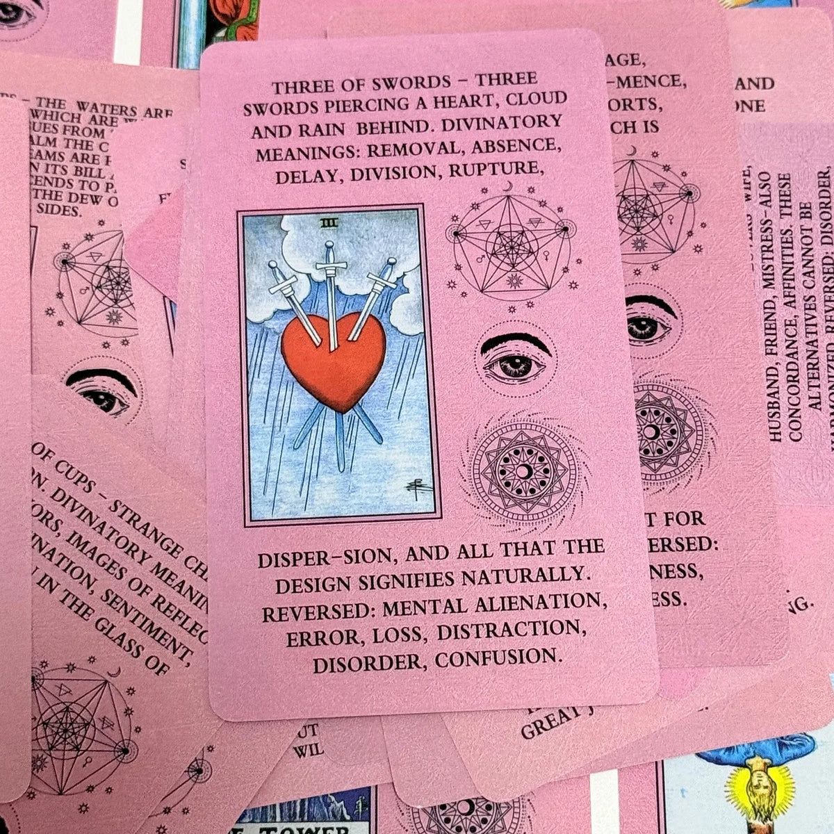 Pink Rider-Waite Tarot Cards – 78-Card English Deck with Keywords