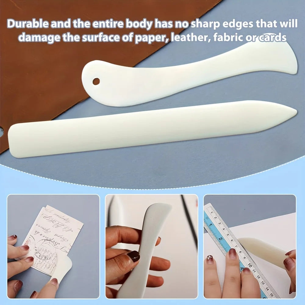 Plastic Bone Folder and Creaser Set for Paper & Leather Crafting