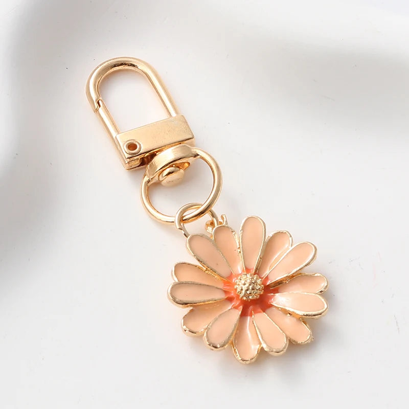 Floral Enamel Keychains with Vibrant Plant Designs