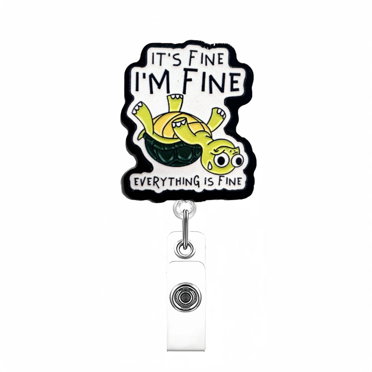 Shiny Acrylic Retractable Badge Reel with Alligator Clip