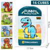 A blue dinosaur rotating puzzle with four sides pattern for kids