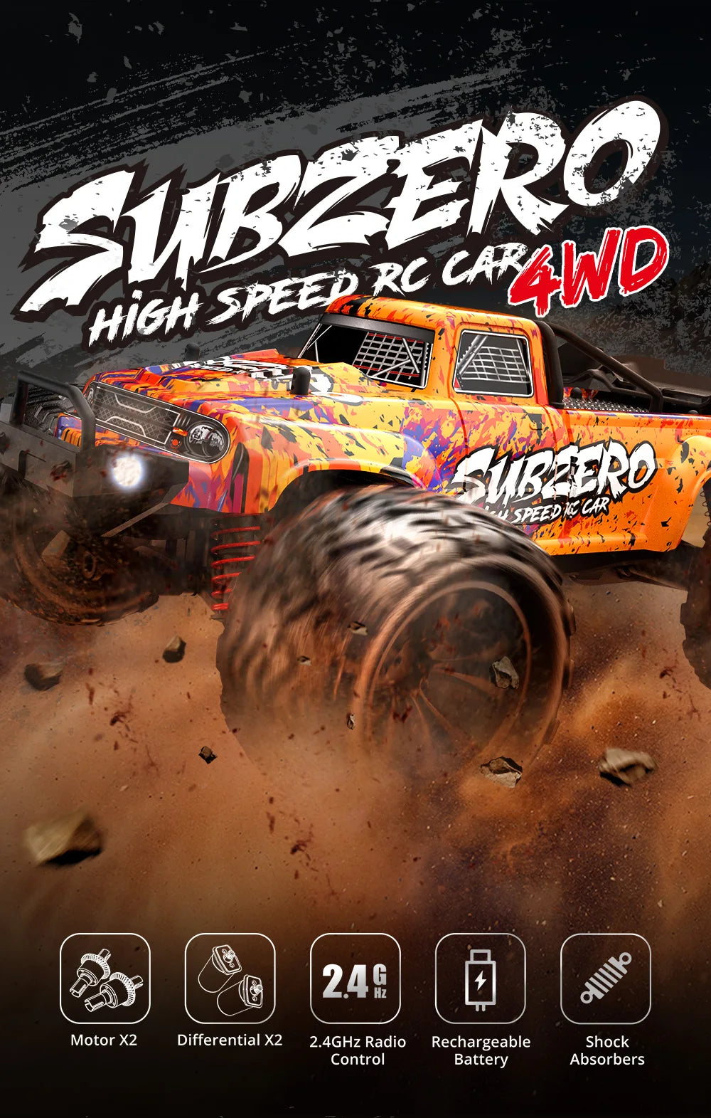 1:16 Scale Remote Control Off-Road Monster Truck