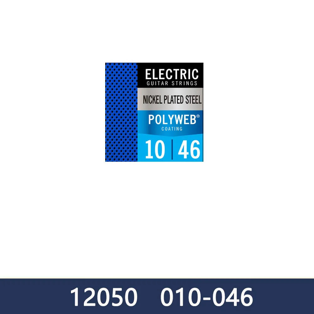 Electric guitar strings made of nickel plated steel with a 10 gauge and 46 count.