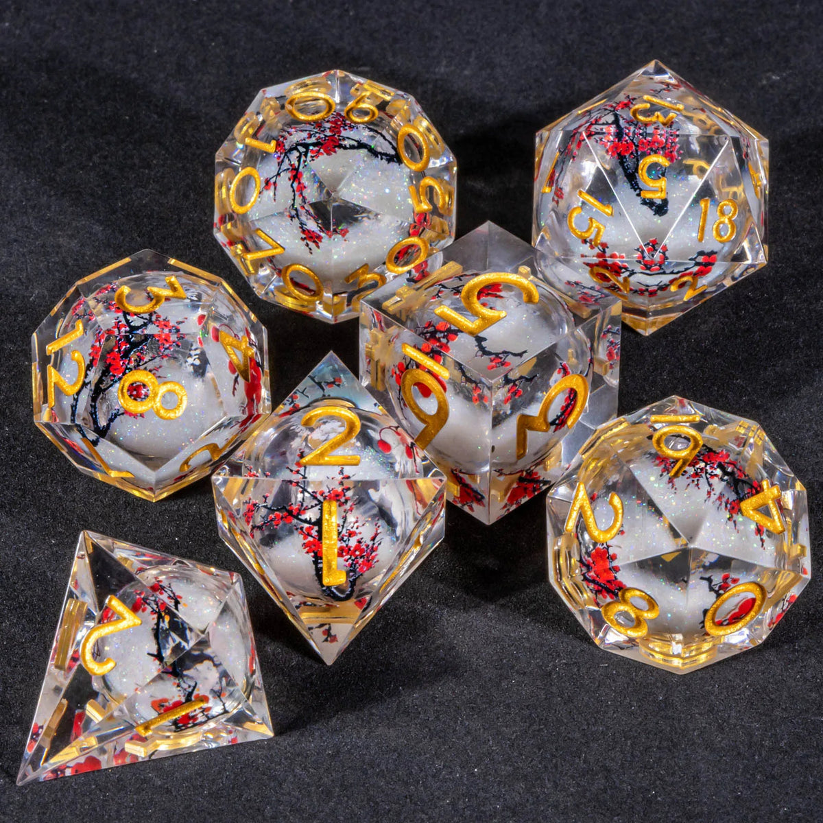 Liquid Core Dice Set for Dungeons & Dragons | Sharp Edge Resin RPG Dice