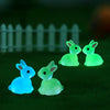 Glow-in-the-Dark Bunny Resin Figurines for Easter & Home Decor