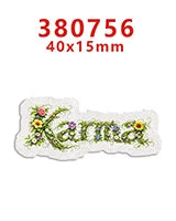 Glitter acrylic flatback resin cabochons in a light green color with floral designs.