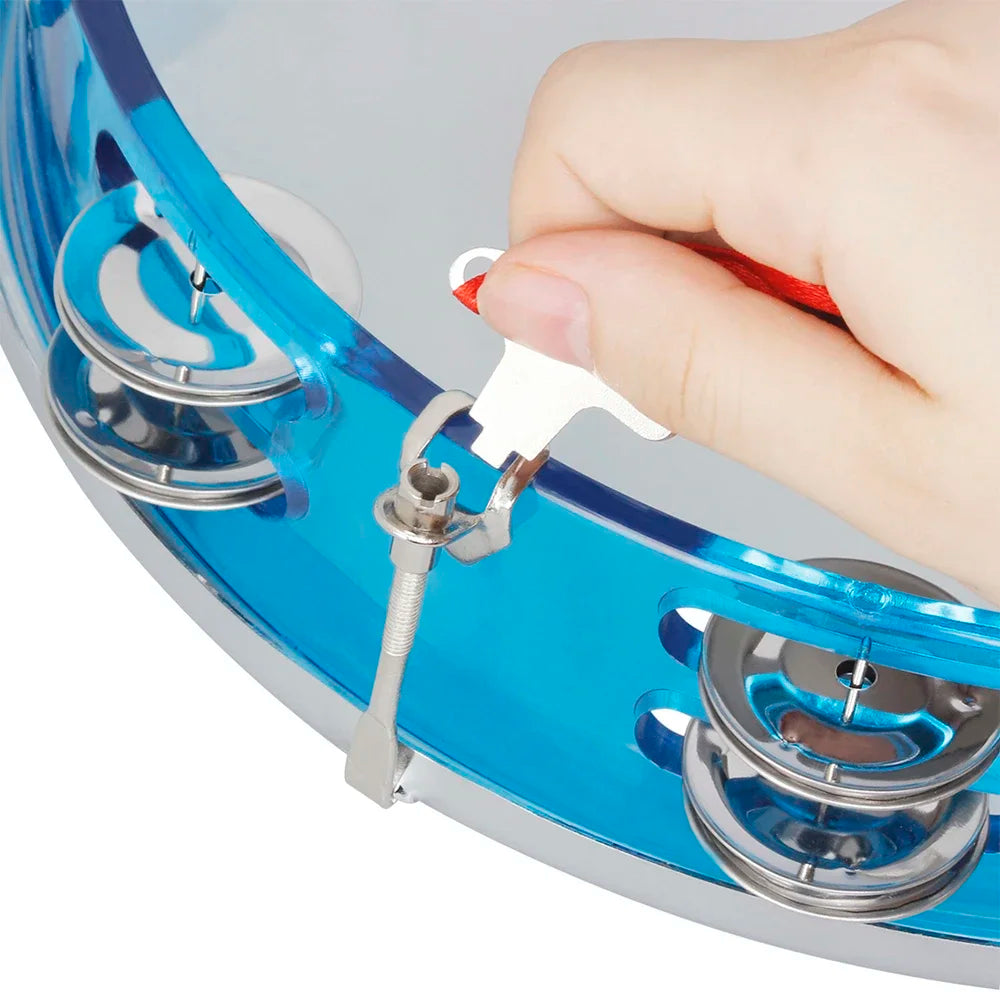 10-Inch Self-Tuning Tambourine with Stainless Steel Jingles