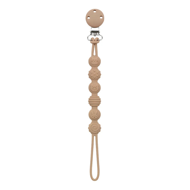 3-in-1 Silicone Pacifier Clip with Adorable Cartoon Animal Design