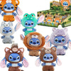 A collection of Stitch Animal Series plush blind box collectibles featuring various characters in different colors and forms.