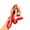 Crochet Badminton Keychain - Cute Knitted Sports Bag Charm