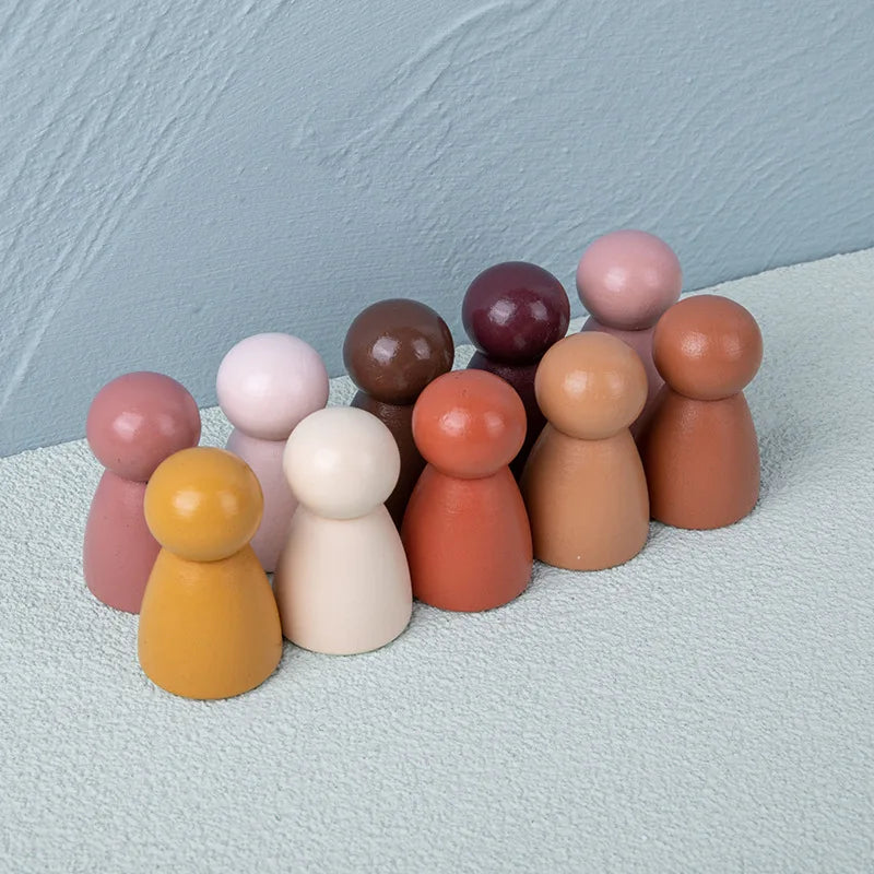 Wooden Rainbow Arch Building Blocks - Montessori Stacking Toy for Kids